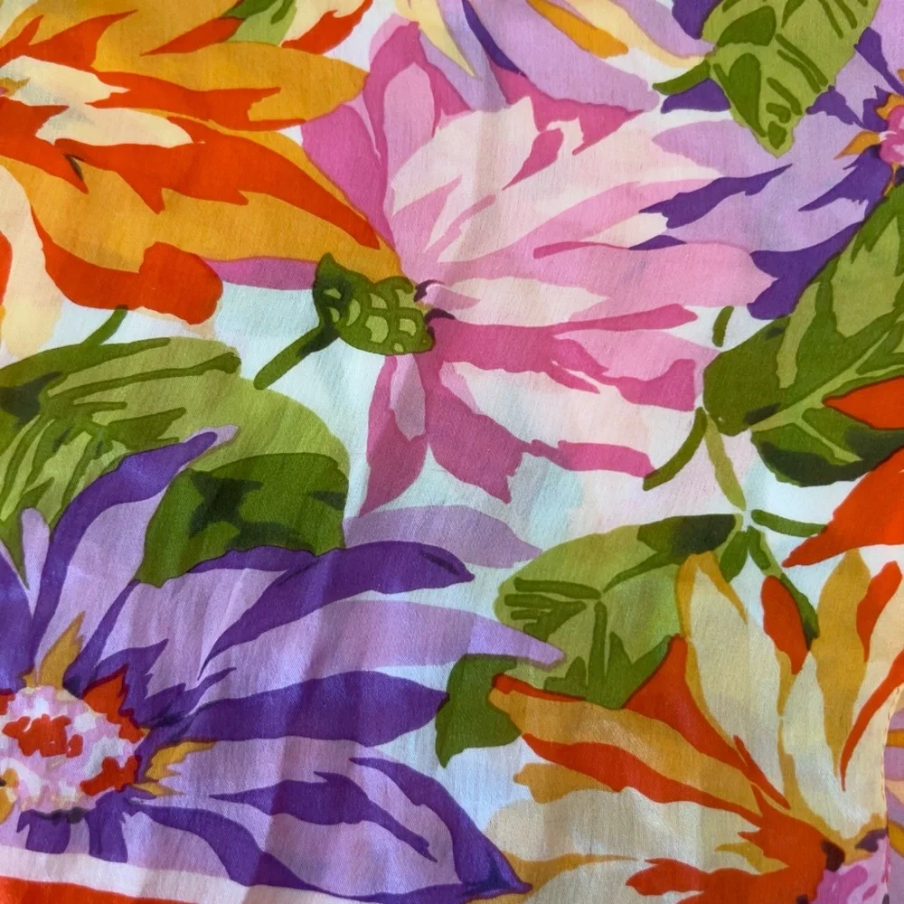 Echo silk floral scarf long shawl - Picture 5 of 5